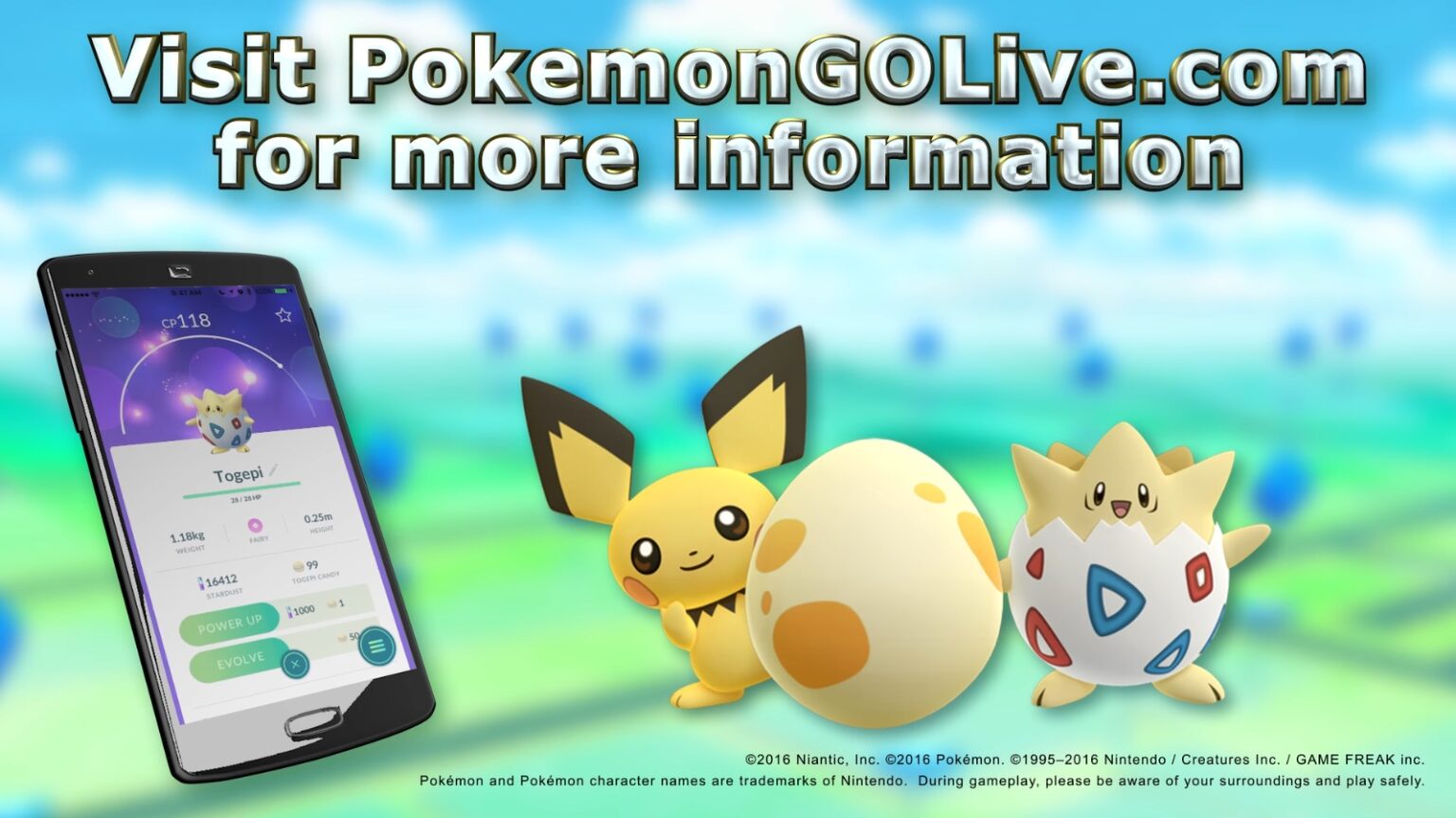 มาแล้ว!! Pokemon Go รุ่นสอง เปิดตัว Pichu, Togepi มาพร้อมกิจกรรมต้อนรับคริสต์มาส