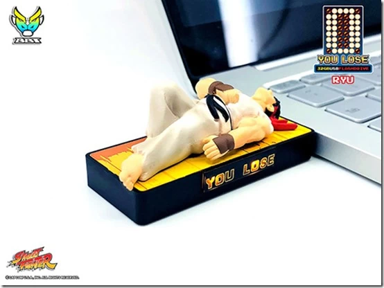 goods 180528 img 03 thumb | Capcom | สนไหม USB แฟลชไดร์ฟตัวละคร Street Fighter 2 ฉากแพ้ K.O.