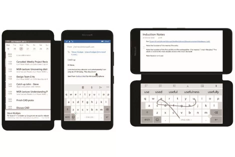 Microsofts prototype smartphone replaces secondary display with e ink cover | Microsoft‬ | ชมต้นแบบของสมาร์ทโฟน ไมโครซอฟท์ ที่มีมาพร้อมฝาพับที่มีหน้าจอ e-ink
