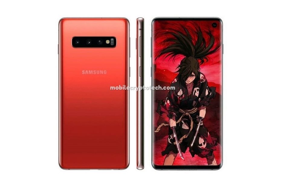 หลุดภาพ Samsung Galaxy S10 สีแดง Cinnabar Red