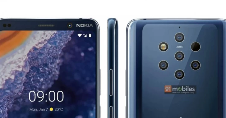 nokia 9 1 | Nokia 9 Pureview | ชมภาพหลุดชัดๆ Nokia 9 ที่มาพร้อมกล้อง 5 เลนส์ !!