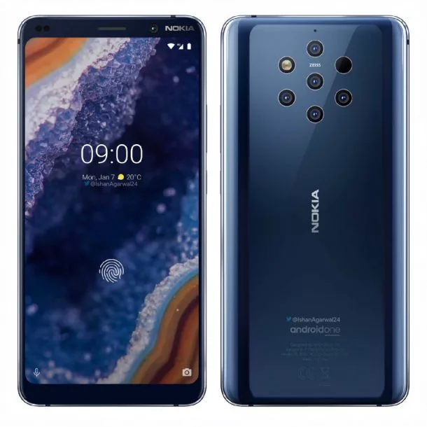 nokia 9 p | Nokia 9 Pureview | ชมภาพ renders เป็นทางการของ Nokia 9 PureView มือถือกล้อง 5 เลนส์ด้านหลัง