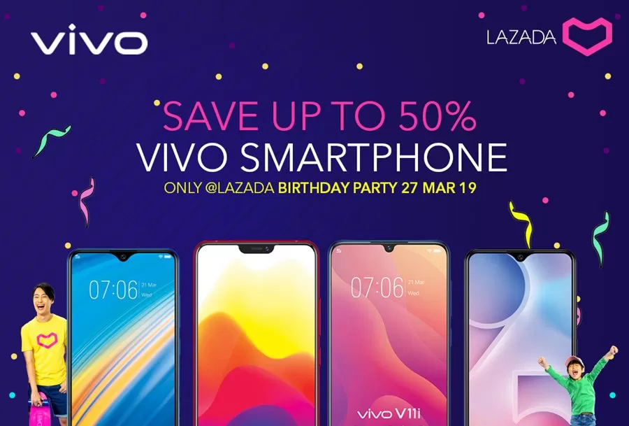 FB02 aa | lazada | ฉลอง Lazada 7 ปี Vivo Smartphone ลดสูงสุด 10,000 บาท 27 มี.ค. วันเดียวเท่านั้น