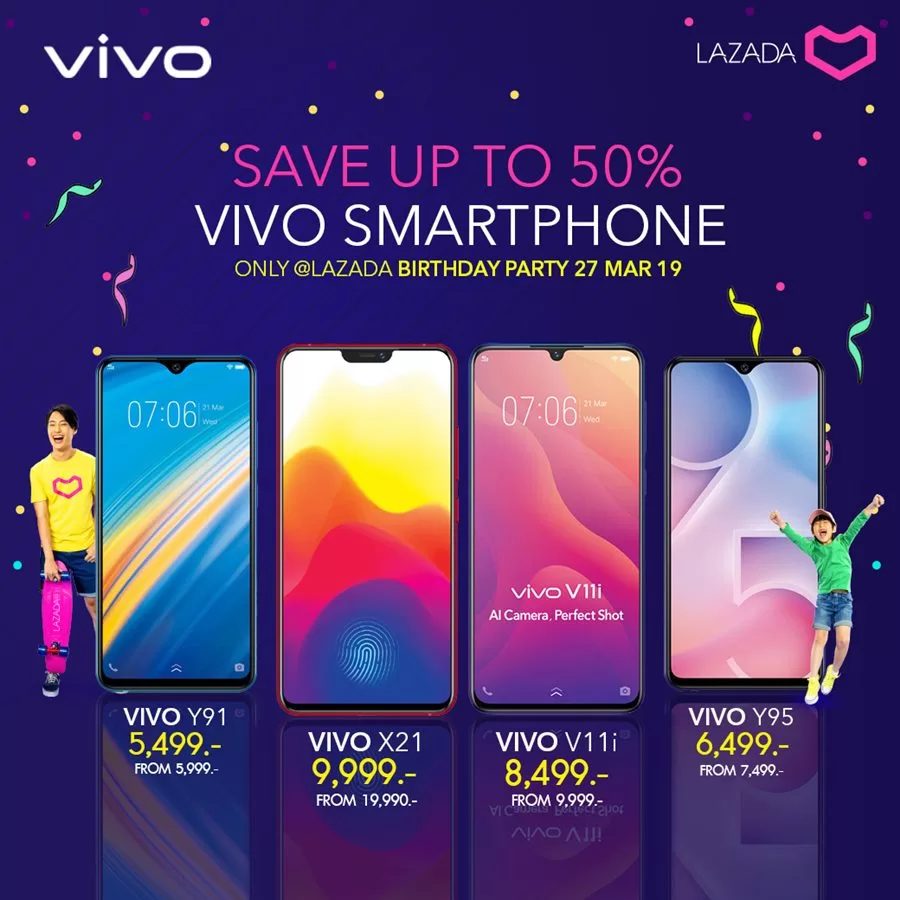 FB02 | lazada | ฉลอง Lazada 7 ปี Vivo Smartphone ลดสูงสุด 10,000 บาท 27 มี.ค. วันเดียวเท่านั้น