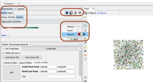 Gephi twitter streaming importer m024 15 | Gephi | วิธีดึงข้อมูลการทวิตใน twitter จากทั้ง #hashtag ชื่อบัญชี และพื้นที่ที่กำหนด สำหรับติดตามเหตุการณ์ต่าง ๆ ที่สนใจ