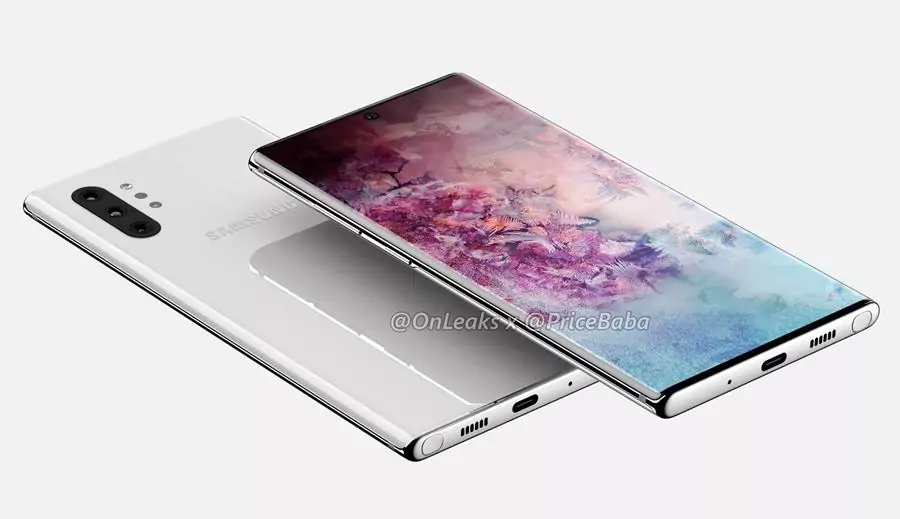 samsung galaxy note 10 pro render leak white 2 | Samsung Galaxy Note10 | Samsung Galaxy Note10 จะรองรับชาร์จเร็ว 25W, ส่วนรุ่น Note10+ จะเร็วถึง 45W