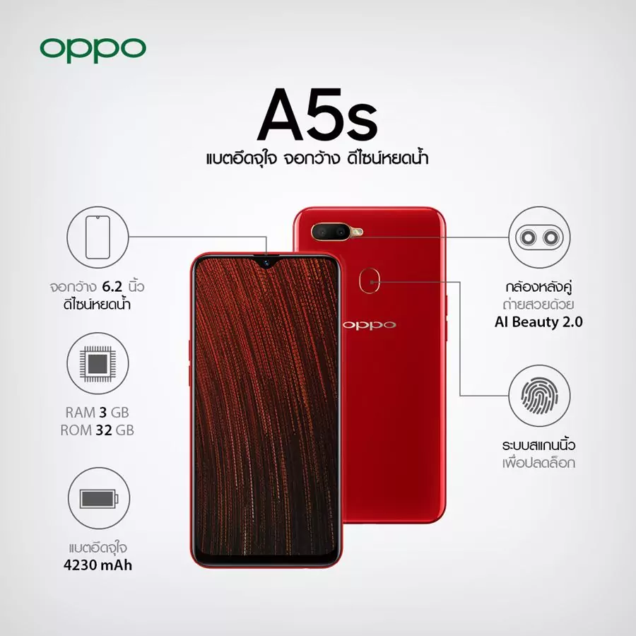 Product | OPPO | OPPO จัดโปรโมชั่น ซื้อ OPPO A5s ในราคาพิเศษเพียง 1,990 บาทพร้อมซิม ทรูมูฟ เอช ที่ 7-Eleven เท่านั้น