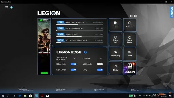Lenovo Legion Y7000 0001 | Core i5-9300H | มินิรีวิว Lenovo Legion Y7000 SE เกมมิ่งโน๊ตบุ๊คตัวแรงในเครื่องตัวจิ๋ว และจอเจ๋งด้วยรีเฟรชเรท 144Hz