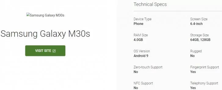 capture 20190901 153626a | Samsung Galaxy M30s | เปิดข้อมูล Samsung Galaxy M30s รุ่นใหม่ที่จะเปิดตัวในอินเดีย