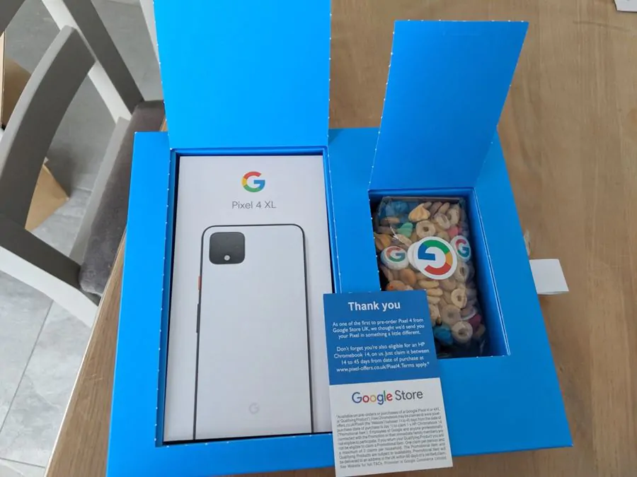 google | Google Pixel 4 | google ทำเก๋ ส่งมอบ Pixel 4 และ 4 XL พร้อมกล่องอาหารเช้าซีเรียล