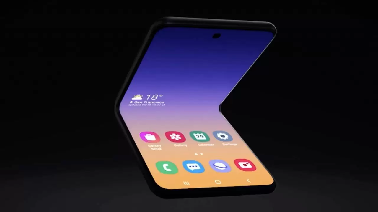 สมาร์ทโฟนที่สามารถพับจอได้ของ Samsung รุ่นต่อไปจะเป็นแบบฝาพับ 1 samsung clamshell foldable 1 | Galaxy Fold | สมาร์ทโฟนที่สามารถพับจอได้ของ Samsung รุ่นต่อไปจะเป็นแบบฝาพับ
