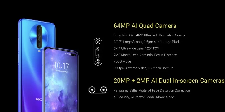 Poco X2 | Pocophone F1 | มาแล้ว Poco X2 มาพร้อมจอขนาด 6.67 นิ้ว 120Hz ชิป SD730G และกล้อง 64MP