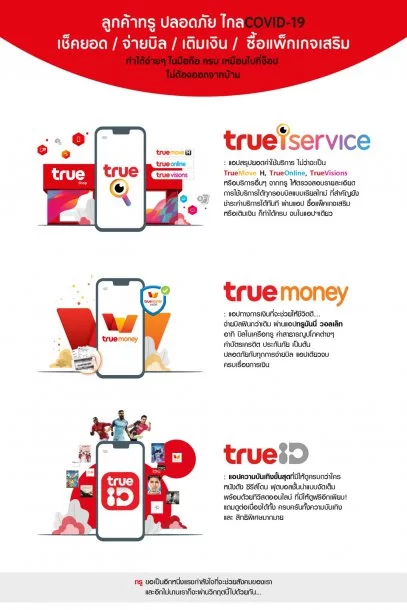 iService Nologo ๒๐๐๓๑๙ 0002 | COVID-19 | ลูกค้าทรูไม่ต้องออกจากบ้าน เช็คยอด จ่ายบิล เติมเงิน ซื้อแพ็กเกจเสริม ทำได้ง่ายๆในมือถือ