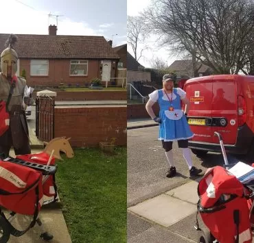 postman funny costumes jon matson 12 5e81948db53de 700 tile | Jon Matson | บุรุษไปรษณีย์แต่งคอสเพลย์ฮาๆ ส่งจดหมาย เติมความสดใสให้ผู้คนในช่วงโควิด-19 ระบาด