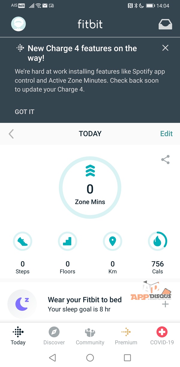 Screenshot 20200417 140446 com.fitbit.FitbitMobile | AppDisqus | รีวิว fitbit charge4 ฟิตเนสแทรคเกอร์ ที่มาพร้อมฟีเจอร์ใหม่ล่าสุดและ GPS ในตัว