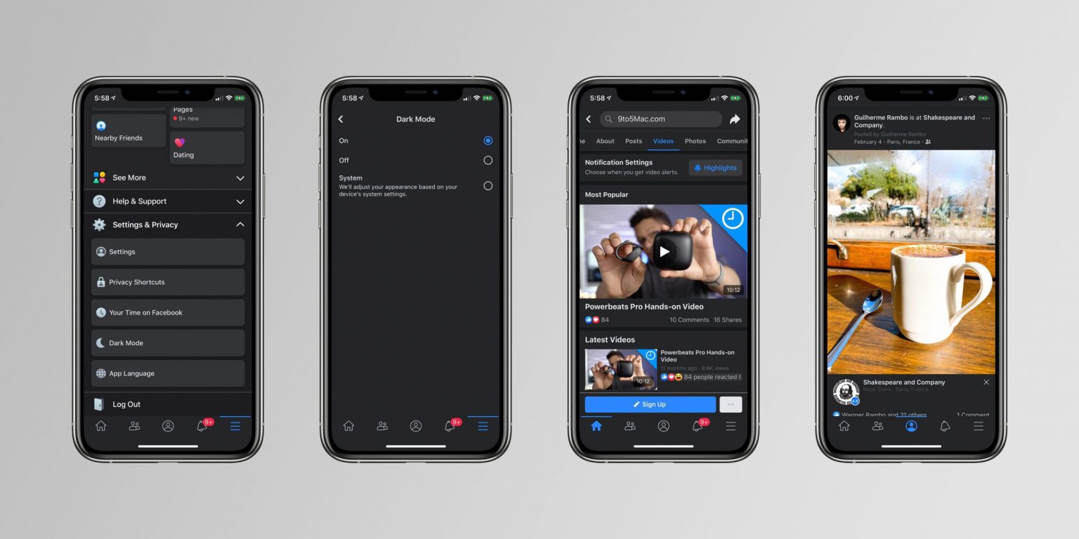 เผยหน้าตา Facebook แบบ Dark mode สำหรับ iOS!