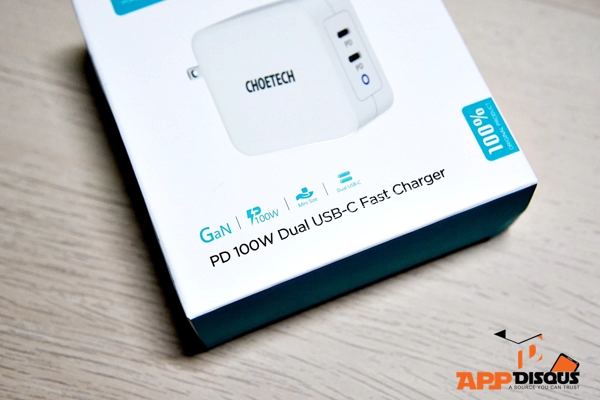 Choetech 100W USB Type CDSC04546 1 | 100W USB-C | ที่ชาร์จไฟระดับท็อป ไฟโหดแต่จิ๋วแจ๋ว CHOETECH 100W USB-C มาพร้อม PD สองพอร์ต ชาร์จโน๊ตบุ๊คสองเครื่องพร้อมกันก็ยังไหว