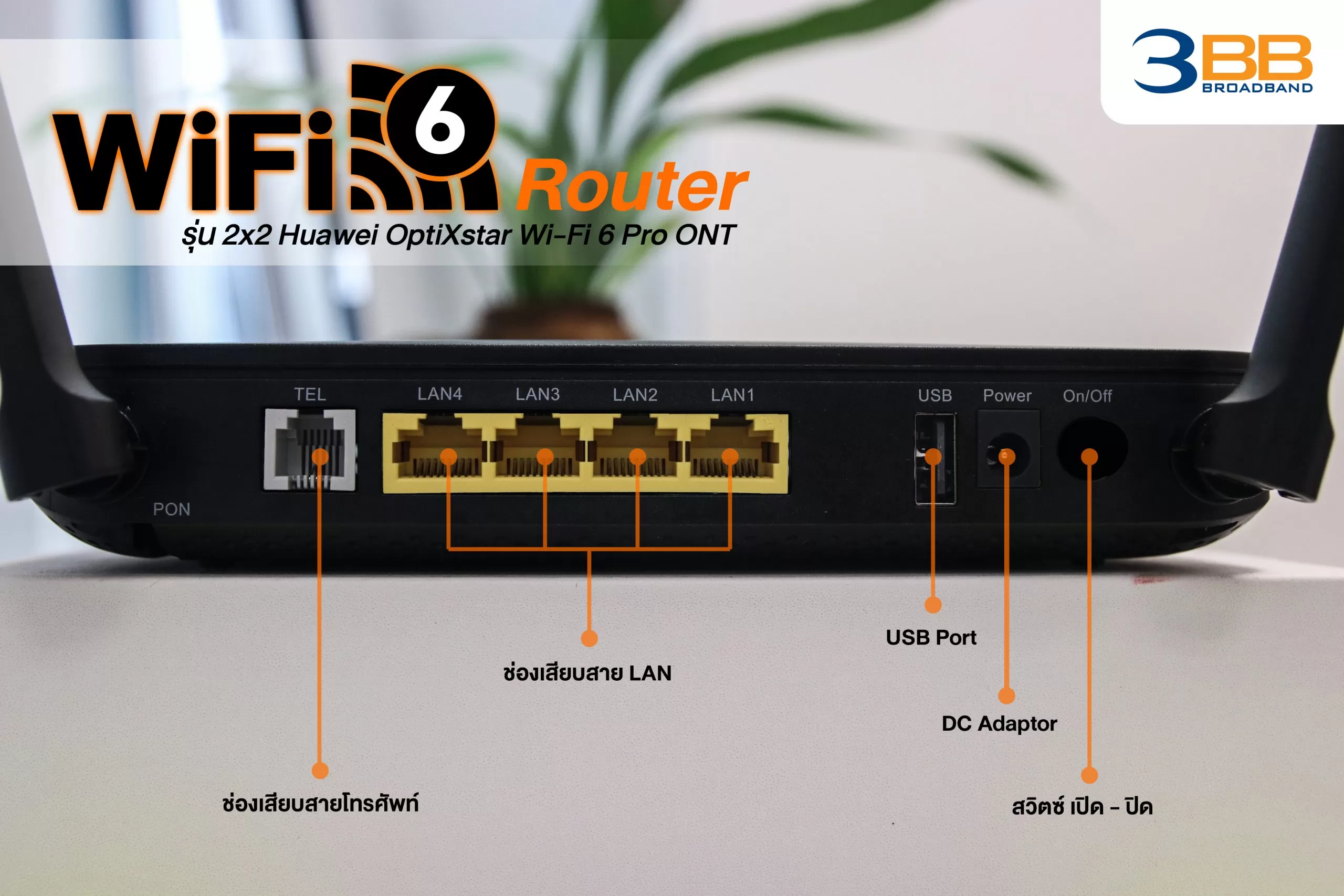 4 Port หลัง Router สีดำ scaled | 3bb | แกะกล่องเราเตอร์ฟรีจาก 3BB รุ่นใหม่ รองรับ Wi-Fi 6!