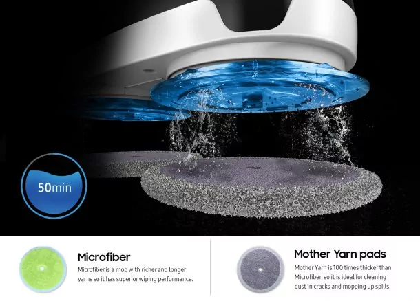 Samsung JetBot Mop 03 | Jetbot Mop รุ่น VR6000 | ซัมซุง เปิดตัว Jetbot Mop รุ่น VR6000 หุ่นยนต์ถูพื้นอัตโนมัติรุ่นใหม่ล่าสุด ดีไซน์กระทัดรัด น้ำหนักเบา