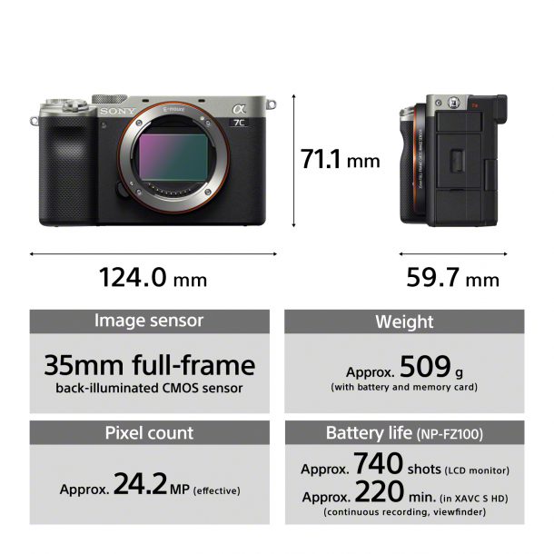 A7C dimension mm | Alpha 7C | โซนี่ไทย เปิดจองกล้อง Alpha 7C กล้องฟูลเฟรมที่เล็กที่สุด และเบาที่สุดในโลก