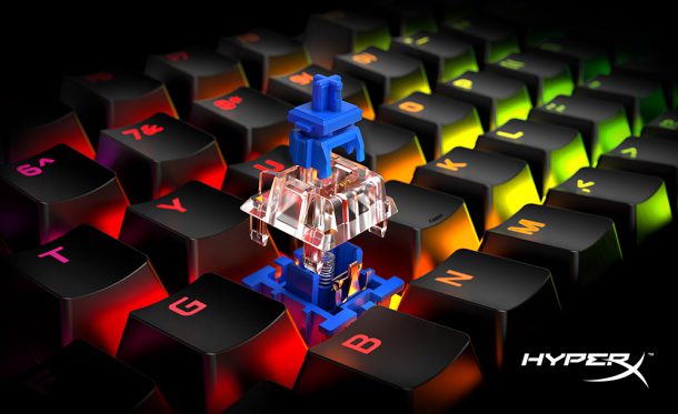 HyperX press release image alloy origins blue mechanical switches | Alloy Origins | HyperX เพิ่มไลน์คีย์บอร์ด ที่พร้อมสำหรับเล่นเกมและทำงานในตัวเดียว Alloy Origins ที่มาพร้อม Blue Mechanical Switches