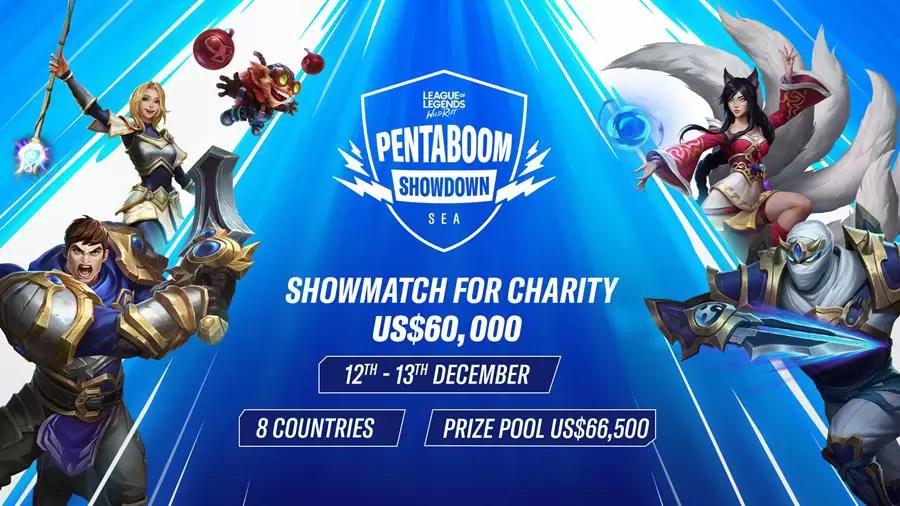 ไรออท เกมส์ เอเชียตะวันออกเฉียงใต้ ประกาศจัดแข่งขันโชว์แมทช์ League of Legends: Wild Rift Pentaboom Showdown แมทช์รวมคนดังในวงการเกมเพื่อการกุศล 1 Main photo Pentaboom Showdown | League of Legends | ไรออท เกมส์ เอเชียตะวันออกเฉียงใต้ ประกาศจัดแข่งขันโชว์แมทช์ League of Legends: Wild Rift Pentaboom Showdown แมทช์รวมคนดังในวงการเกมเพื่อการกุศล