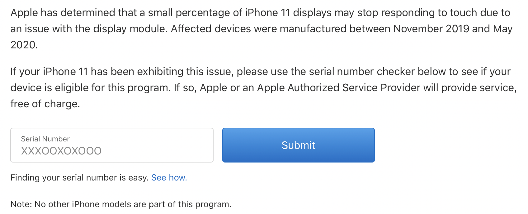 Screen Shot 2563 12 05 at 23.23.45 | apple | Apple รับซ่อม iPhone 11 ฟรีในเครื่องที่มีปัญหาการสัมผัสหน้าจอ