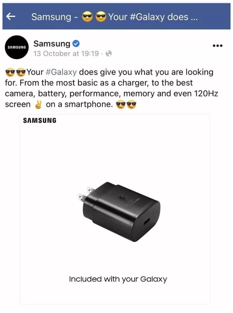 Screen Shot 2563 12 24 at 20.48.18 | Samsung‬ | เอาแล้ว! Samsung ลบโพสต์แซะ iPhone 12 หรือ Samsung จะไม่แถมเช่นกัน!?