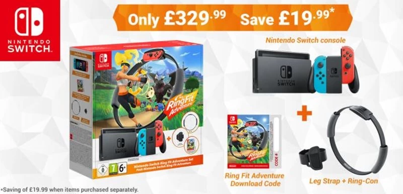 นินเทนโด UK เปิดเครื่องเกม Nintendo Switch ขายพร้อม Ring Fit Adventure ในราคาพิเศษ 1 switch promo | Nintendo Switch | นินเทนโด UK เปิดเครื่องเกม Nintendo Switch ขายพร้อม Ring Fit Adventure ในราคาพิเศษ