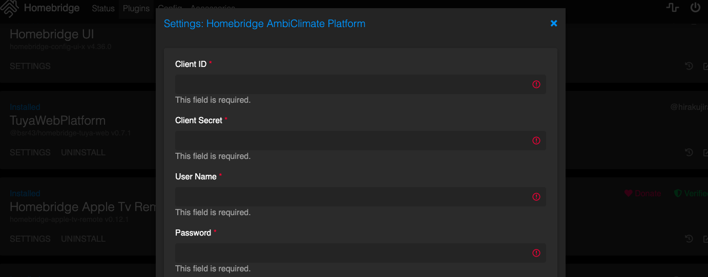 Homebridge Ambiclimate Platform