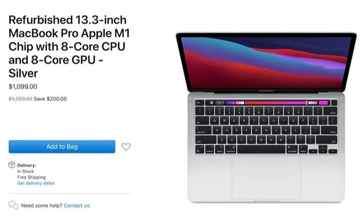 20210223 115426 | M1 | Apple เริ่มขาย MacBook Pro 13 ชิป M1 เครื่อง Refurbished ในอเมริกาและแคนาดา ราคาลด 15%