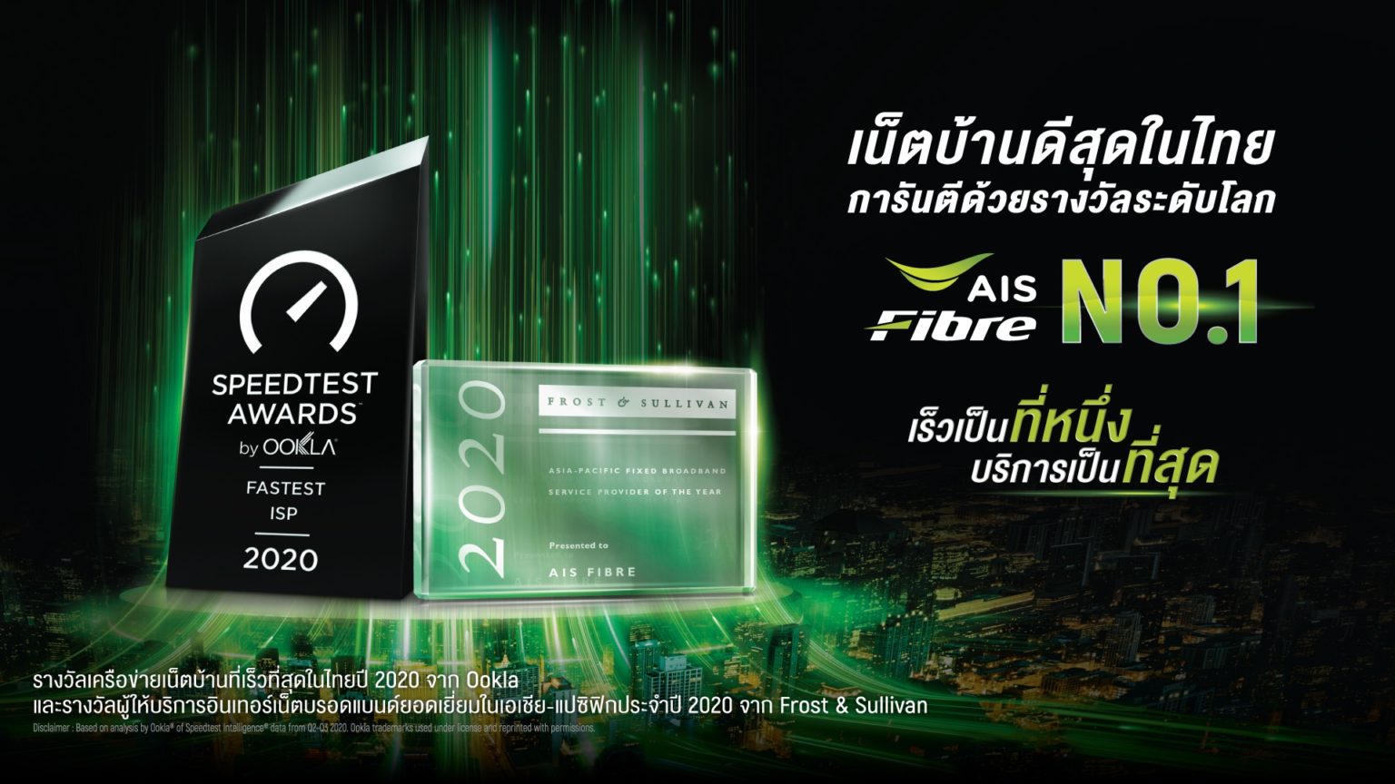 แพ็กเกจใหม่ AIS Fibre ล่าสุด Ookla ตอกย้ำเป็นเน็ตบ้านเร็วแรงอันดับ 1 ของไทย