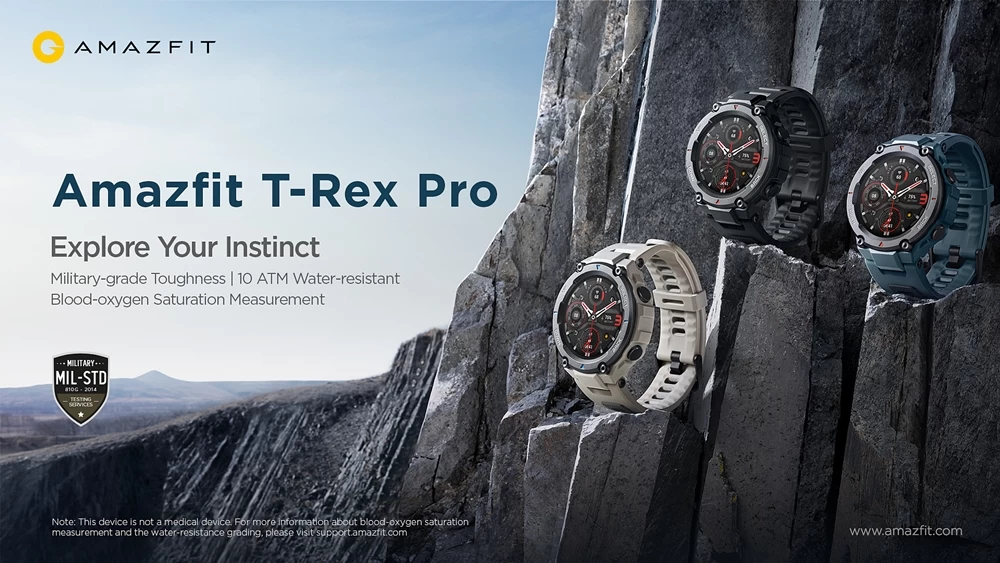 Amazfit T-Rex Pro นาฬิกาสมาร์ทวอทช์ เหมาะทุกไลฟ์สไตล์กีฬากลางแจ้ง ทนทาน ด้วยอายุแบตเตอร์รี่ยาวนานถึง 18 วัน 1 1.Amazfit T Rex Pro | amazfit | Amazfit T-Rex Pro นาฬิกาสมาร์ทวอทช์ เหมาะทุกไลฟ์สไตล์กีฬากลางแจ้ง ทนทาน ด้วยอายุแบตเตอร์รี่ยาวนานถึง 18 วัน