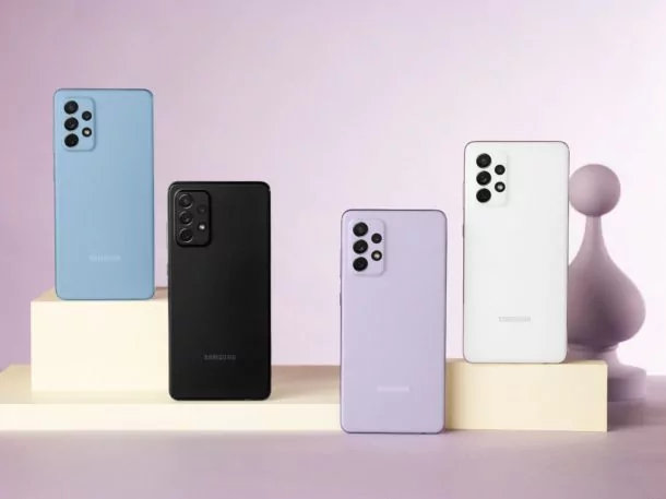 A72 blue black violet white. | A52 5G | เปิดตัว Samsung Galaxy A52, A52 5G และ A72 สีสันสวย หน้าจอจัดเต็ม มาในราคาที่ทุกคนเข้าถึงได้