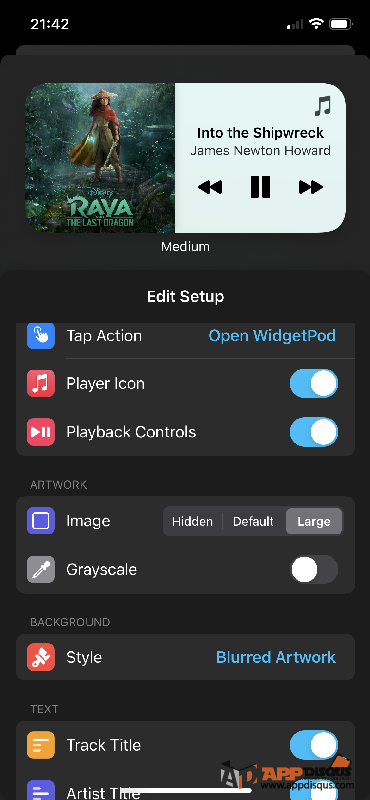 Apple music Widgetpro ios 00015 | apple | แนะนำแอป 'WidgetPod' แอป iOS ใหม่ นำเสนอวิดเจ็ตแสดงเพลงที่กำลังเล่นสำหรับ Apple Music และ Spotify