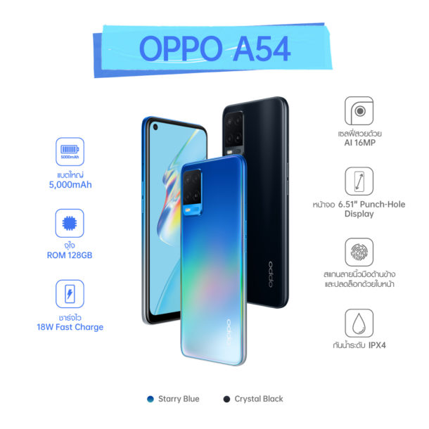 OPPO A54 First Sale Day2 | OPPO | OPPO A54 สมาร์ทโฟนน้องเล็กจาก OPPO A Series รุ่นล่าสุด 5,699 บาท เริ่มวางจำหน่ายตั้งแต่วันที่ 24 เมษายนนี้