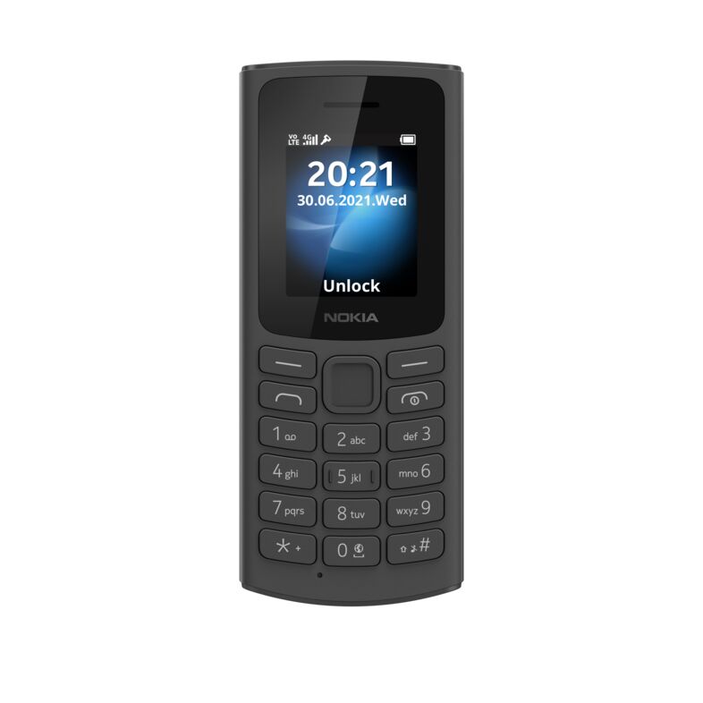Nokia 105 4G BLACK Front LS SS PNG | NOKIA | Nokia 105 4G และ Nokia 110 4G ฟีเจอร์โฟนรองรับ 4G ในราคาเริ่มต้น990 บาท