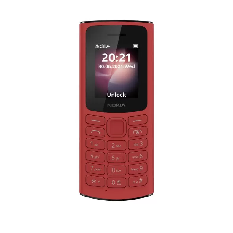 Nokia 105 4G RED Front LS SS PNG | NOKIA | Nokia 105 4G และ Nokia 110 4G ฟีเจอร์โฟนรองรับ 4G ในราคาเริ่มต้น990 บาท