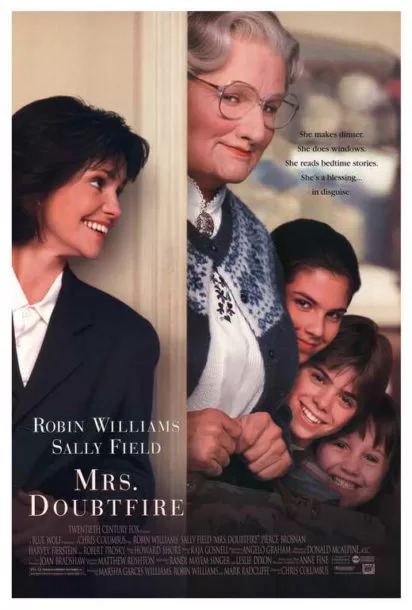 mrs doubtfire movie poster 1993 1020270972 | AIS | รวมภาพยนตร์ยุค 90 ที่คาดว่าจะฉายในช่อง Disney+ Hotstar 30 มิถุนายน นี้
