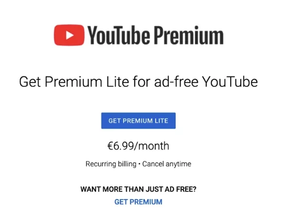 Screen Shot 2564 08 02 at 23.34.13 | youtube | YouTube เริ่มทดสอบ Premium Lite ปิดเฉพาะโฆษณา ราคาถูกลง