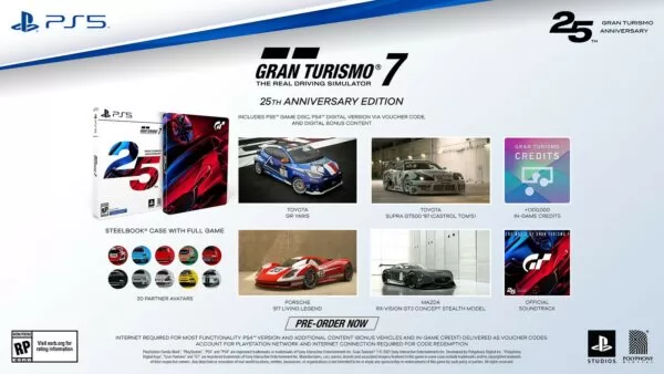 GT7 Editions 09 21 21 002 600x338 1 | Gran Turismo 7 | ข่าวดีเกม Gran Turismo 7 ยืนยันการรองรับภาษาไทย และมีเวอร์ชัน 25th Anniversary Edition