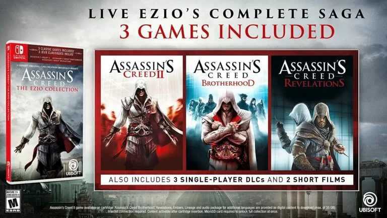Assassin's Creed: The Ezio Collection เปิดตัวบน Nintendo Switch วันที่ 17 กุมภาพันธ์ 1 Ezio-Collection-NSW 01-11-22-768x432-1