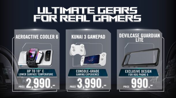 ULTIMATE GEARS FOR REAL GAMERS | AeroActive Cooler 6 |  ASUS Republic of Gamers เปิดตัว ROG Phone 6 และ ROG Phone 6 Proเกมมิ่งสมาร์ทโฟนที่แรงที่สุดในโลกด้วยหน่วยประมวลผล Qualcomm Snapdragon 8+ Gen 1