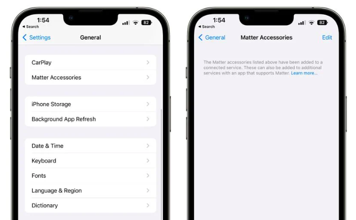 เมนู Matter Accessories - iOS 16.1 กับฟีเจอร์ใหม่ทั้งหมดที่คุณต้องรู้