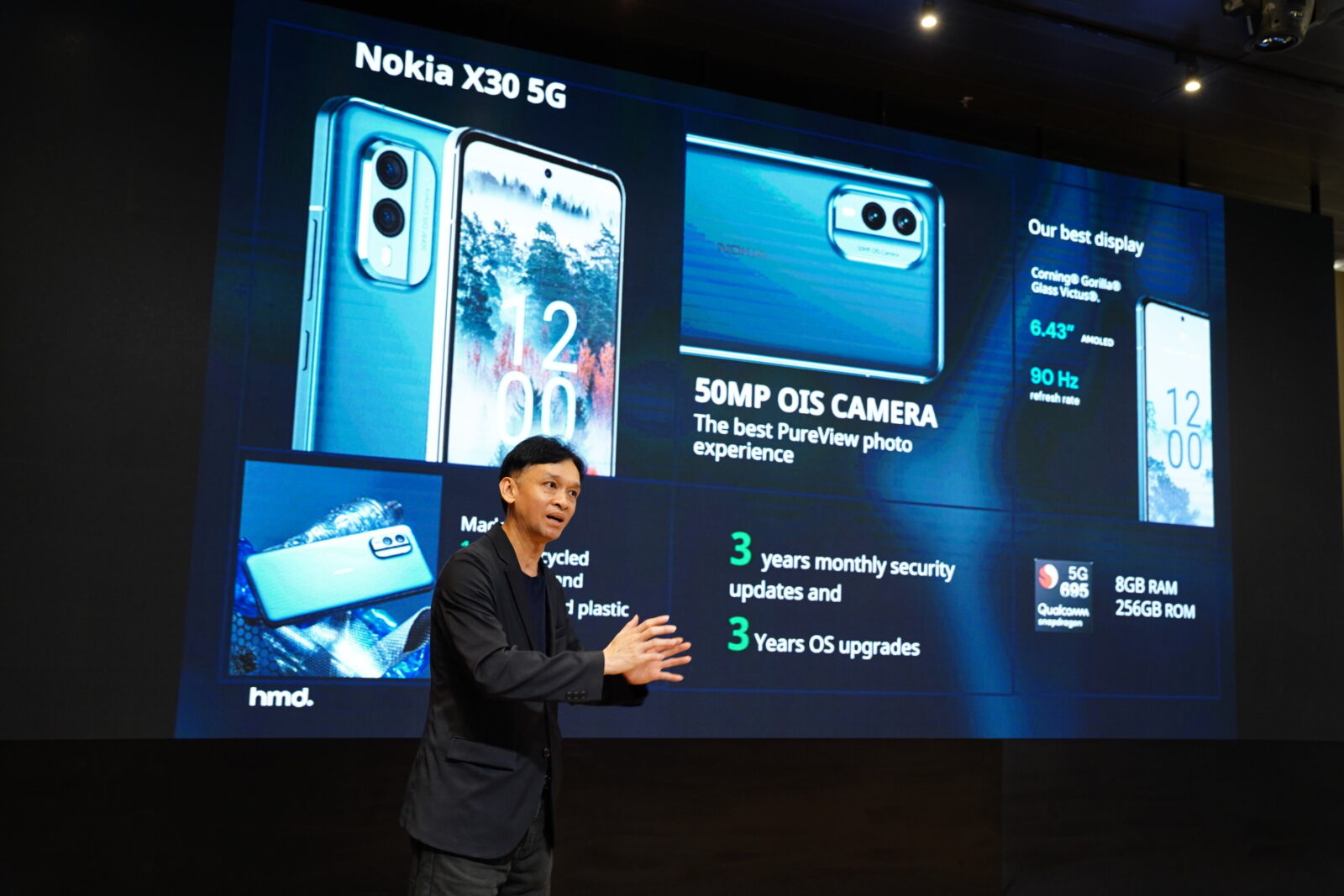 เปิดตัว Nokia X30 5G สมาร์ทโฟนรักษ์โลกรุ่นแรกในไทย ชูนวัตกรรมกล้อง PureView ชัด 50MP กันสั่น OIS 1 6. นายปริญญา พงษ์สิน ผู้จัดการฝ่ายผลิตภัณท์ เอชเอ็มดี โกลบอล | NOKIA | เปิดตัว Nokia X30 5G สมาร์ทโฟนรักษ์โลกรุ่นแรกในไทย ชูนวัตกรรมกล้อง PureView ชัด 50MP กันสั่น OIS