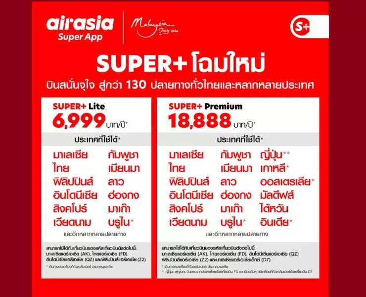 2022TH S PRICE REVEAL PHOTO1 1 | airasia super app | บินบ่อย สมัครด่วน! airasia Super App ขายแพ็กเกจบินสนั่นแบบรายปี เริ่มต้นแค่ 6,999 บาท