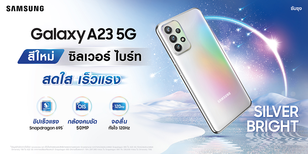 GalaxyA23 5G Silver KV 1 | 120Hz | พรีวิว Samsung Galaxy A23 5G สีใหม่สดใส Silver Bright แรงด้วย Snapdragon 695