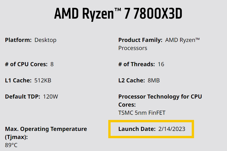RYZEN 7000X3D RELEASE DATE | AMD | ข่าวลือ AMD Ryzen 7000X3D ซีรีส์ อาจวางจำหน่ายวันที่ 14 กุมภาพันธ์ 2023