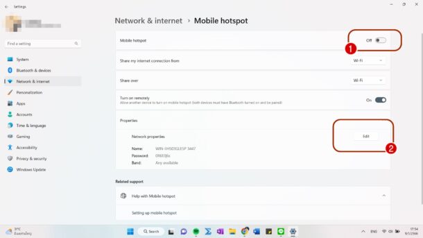 วิธีปล่อย WiFi Hotspot จาก #คอมพิวเตอร์ ให้อุปกรณ์อื่น ทั้ง 2.4 GHz และ 5 GHz