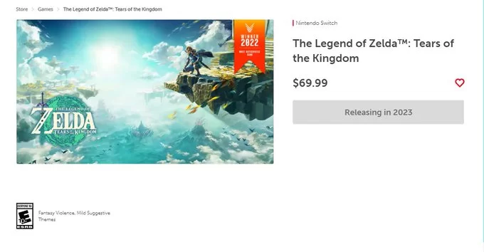 FoZ6kBYaYAALu4k | The Legend of Zelda: Tears of the Kingdom | The Legend of Zelda: Tears of the Kingdom คือเกมแรกของ Nintendo ที่มีราคา 